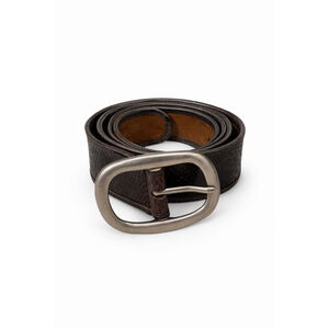 Fossil Women’s Dark Brown Snakeskin Genuine Leather Belt Silver Buckle sz Medium